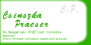 csinszka pracser business card